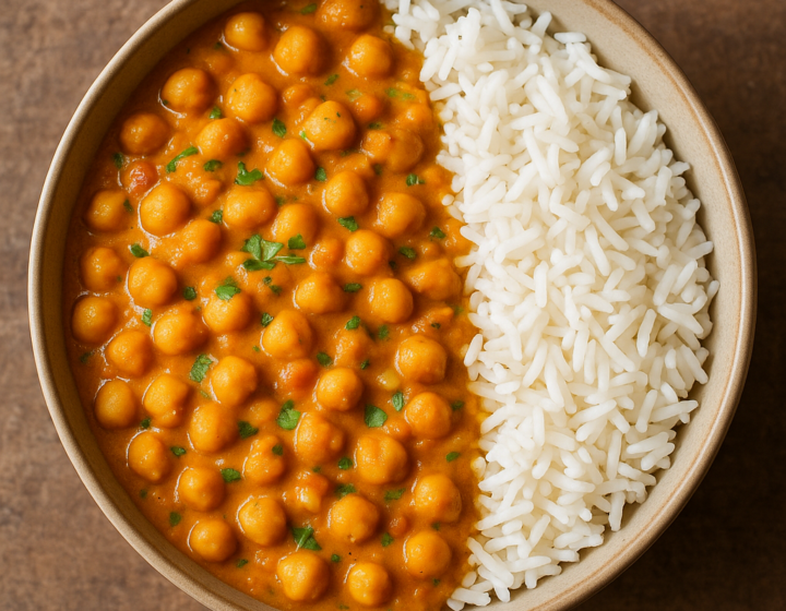 curry de pois chiche +riz (végétarien)