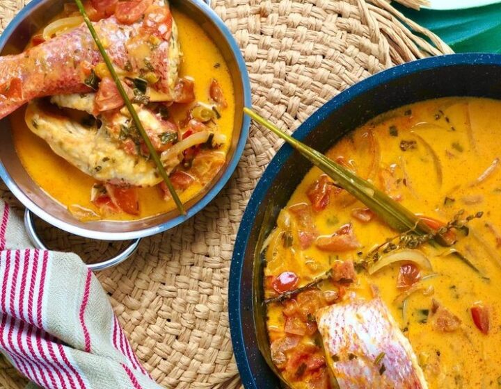 court bouillon de poisson +riz haricots rouges
