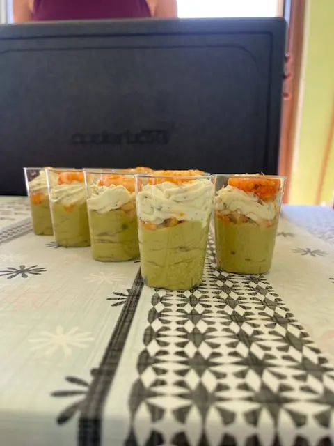 Creole avocado verrines
